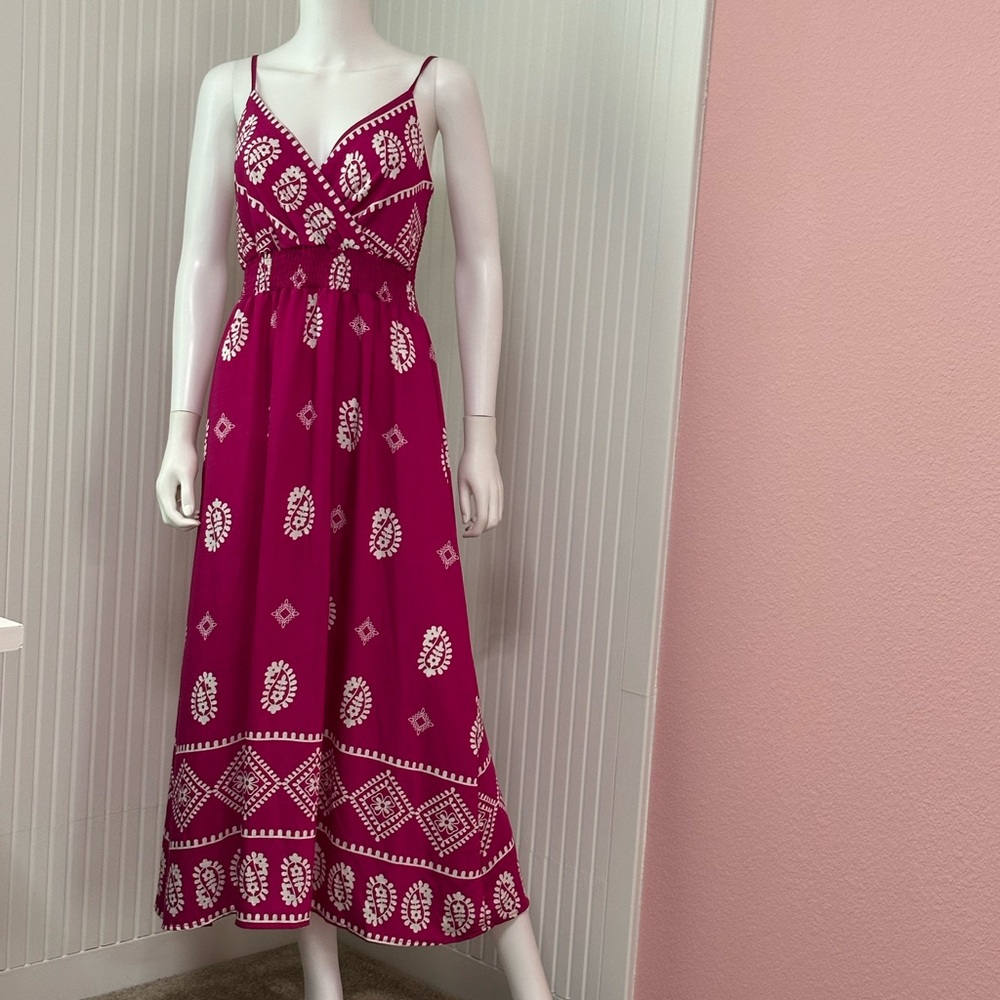 Pink Patterned Maxi Dress, Brand New!